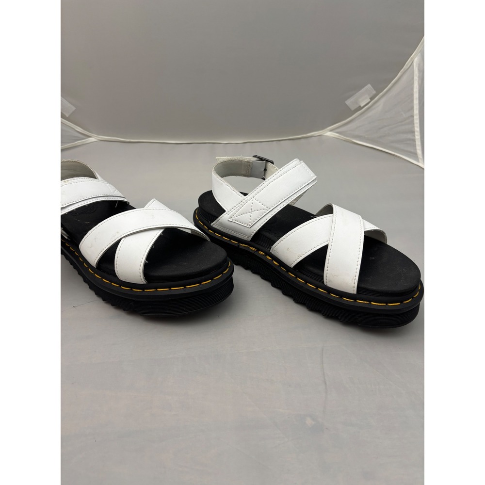 Dr. Martens Voss II White Leather Platform Sandals Womens 9 Ziggy Sole AW004 - Picture 9 of 10
